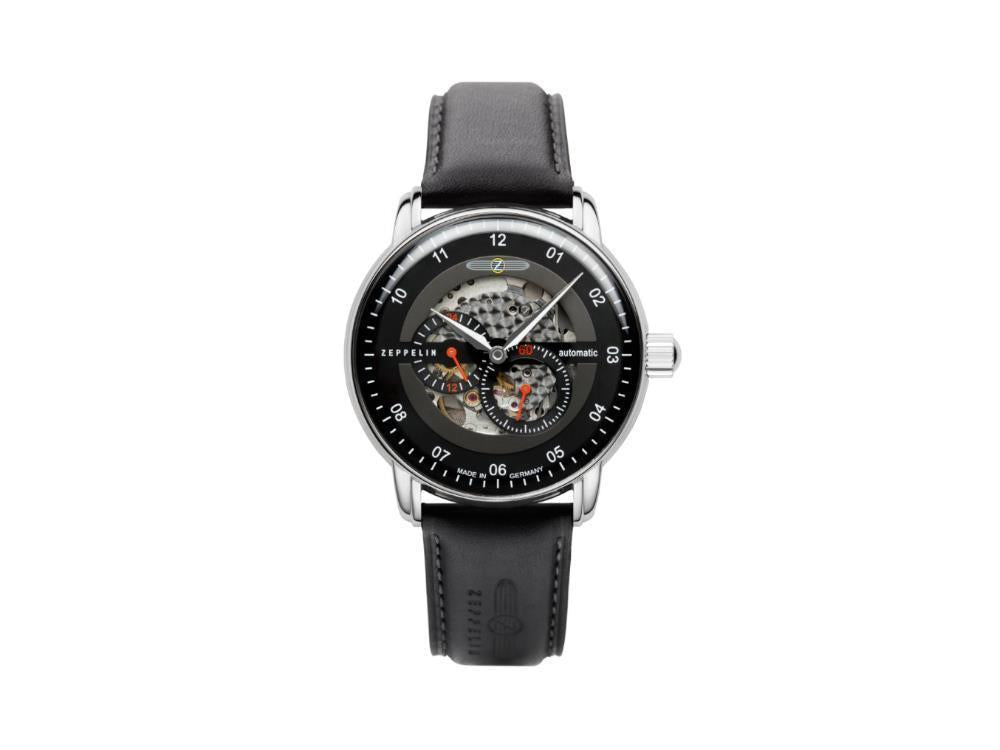 Reloj Automático Zeppelin Captain Line, Negro, 43 mm, Correa de piel, 8664-2