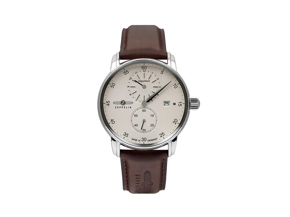 Reloj Automático Zeppelin Captain Line, Blanco, 43 mm, Correa de piel, 8622-5