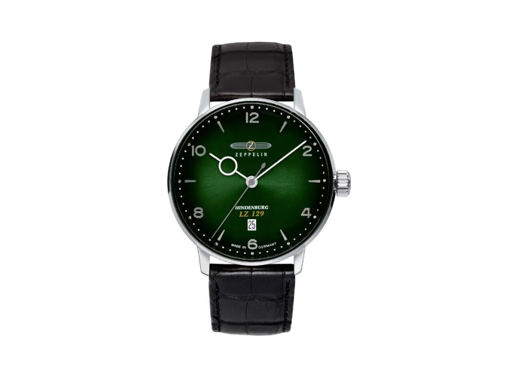 Reloj de Cuarzo Zeppelin LZ 129 Hindenburg, Verde, 40 mm, Día, Piel, 8048-4