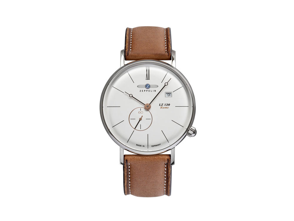 Reloj de Cuarzo Zeppelin LZ120 Rome, Blanco, 41 mm, Día, 7138-4