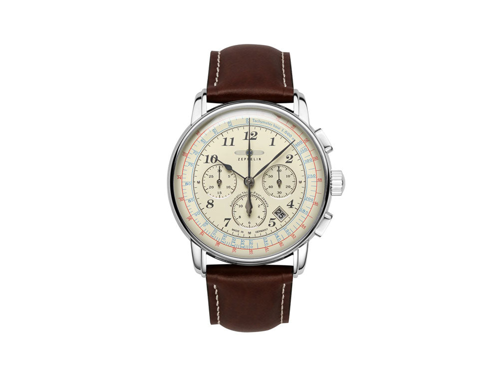 Reloj Automático Zeppelin LZ126 Los Angeles, Beige, 42 mm, Cronógrafo, 7624-5