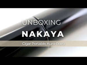 Pluma Estilográfica Nakaya Cigar Portable, Kuro-Roiro, Ebonita, Oro 14k
