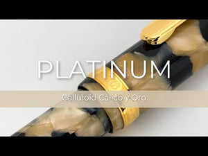 Pluma Estilográfica Platinum Celluloid Calico y Oro - PTB-30000S-67