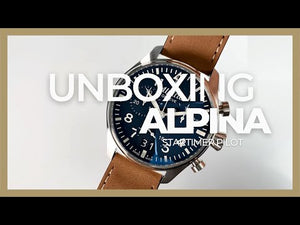 Reloj de cuarzo Alpina Startimer Pilot Chronograph Big Date, AL-372, Azul, Piel