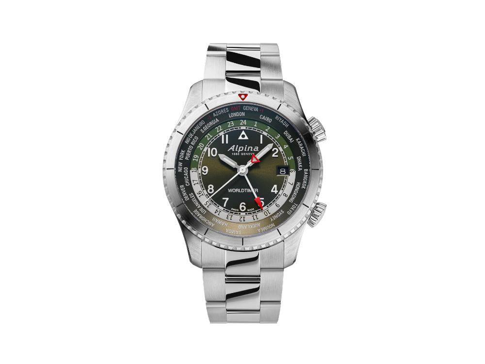 Reloj de Cuarzo Alpina Startimer Pilot Quartz Worldtimer, 41 mm, AL-255GR4S26B