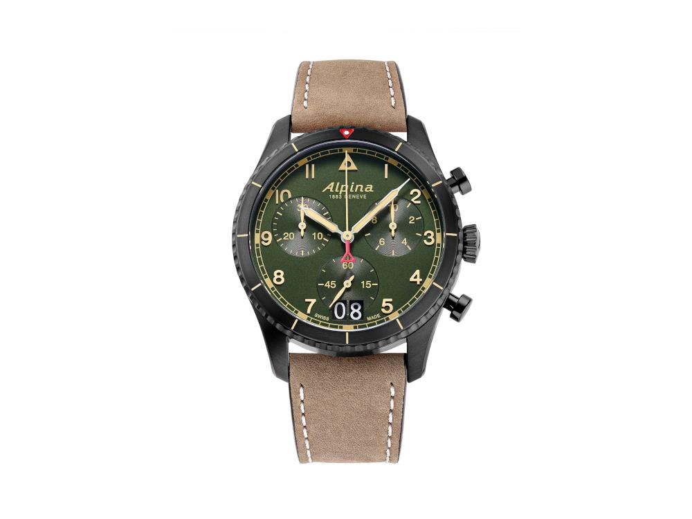 Reloj de Cuarzo Alpina Startimer, 41 mm, Verde, Día, AL-372GR4FBS26