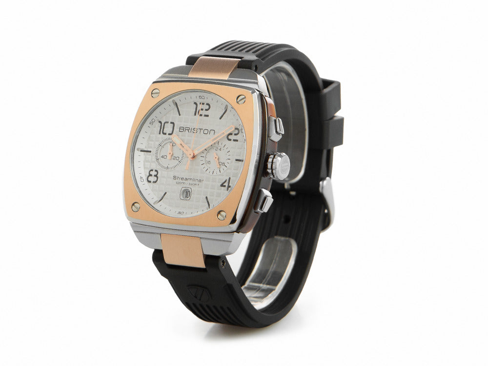 Reloj de Cuarzo Briston Streamliner Urban, PVD, Blanco, 42 mm, 22142.RGS.T.2.RB