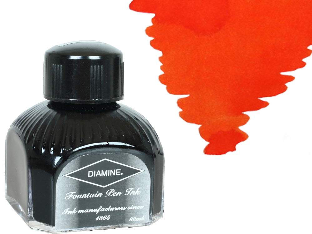 Tintero Diamine, 80ml., Pumpkin, Botella de cristal italiano