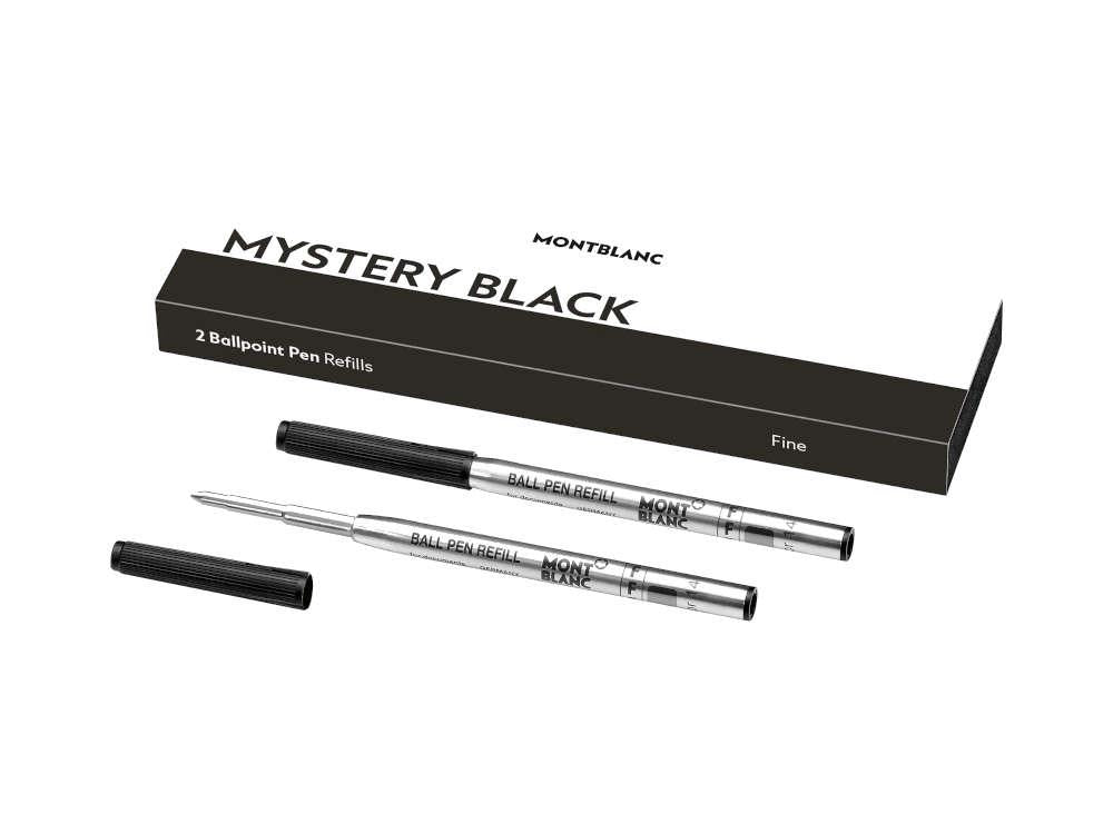 Recarga de bolígrafo 2x1 Montblanc, Mystery Black, Fino, 128210