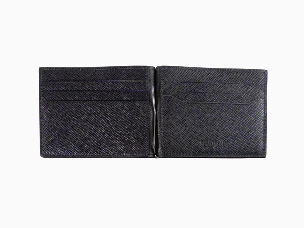 Cartera Montblanc Sartorial, Piel, Negro, 6 Tarjetas, Clip, 130316