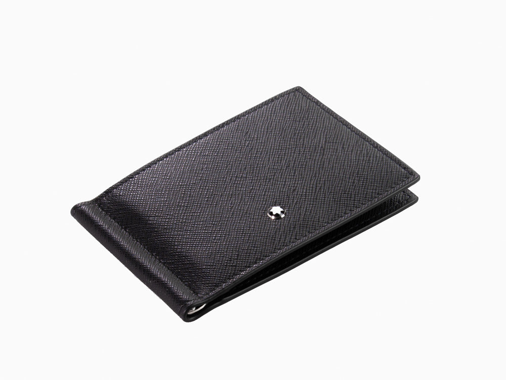 Cartera Montblanc Sartorial, Piel, Negro, 6 Tarjetas, Clip, 130316