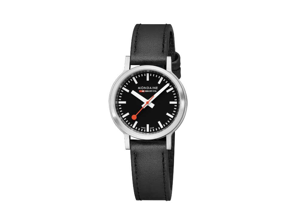 Reloj de Cuarzo Mondaine SBB Stop2go, Negro, 34 mm, 3 atm, MST.34020.LBV.SET