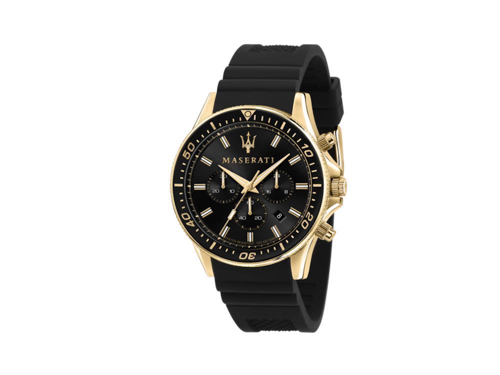 Reloj de Cuarzo Maserati Sfida, PVD Oro, Negro, 44 mm, R8871640001