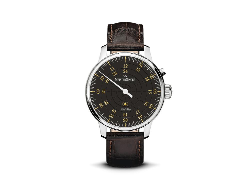 Reloj Automático Meistersinger Bell Hora, SW 200, Negro, 43 mm, BHO902-SG02