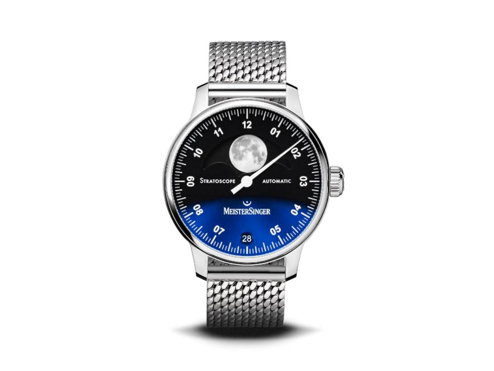 Reloj Automático Meistersinger Stratoscope, SW 220-1, 43 mm, Azul, ST982-MIL20