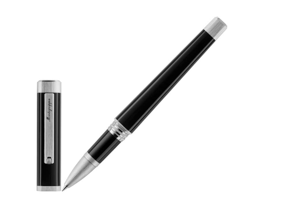 Roller Montegrappa Quattro, Resina Acrílica, Adornos en paladio, Negro, ISZ4IRIP