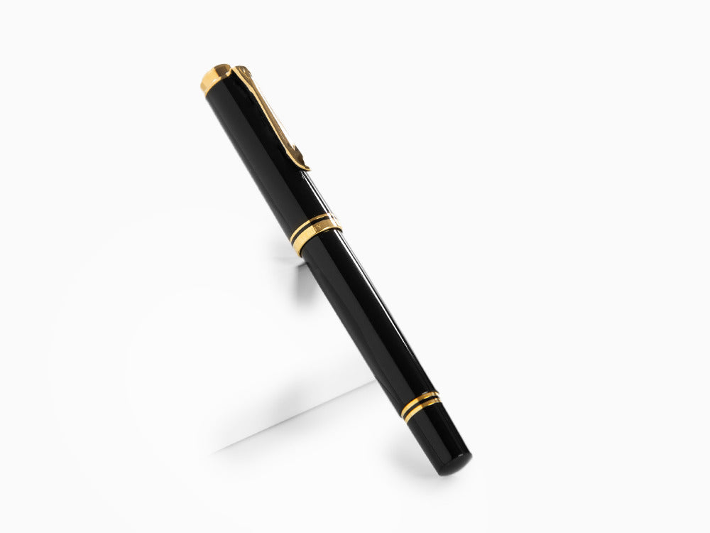 Roller Pelikan R400, Resina Negra, Adornos en oro, 987958