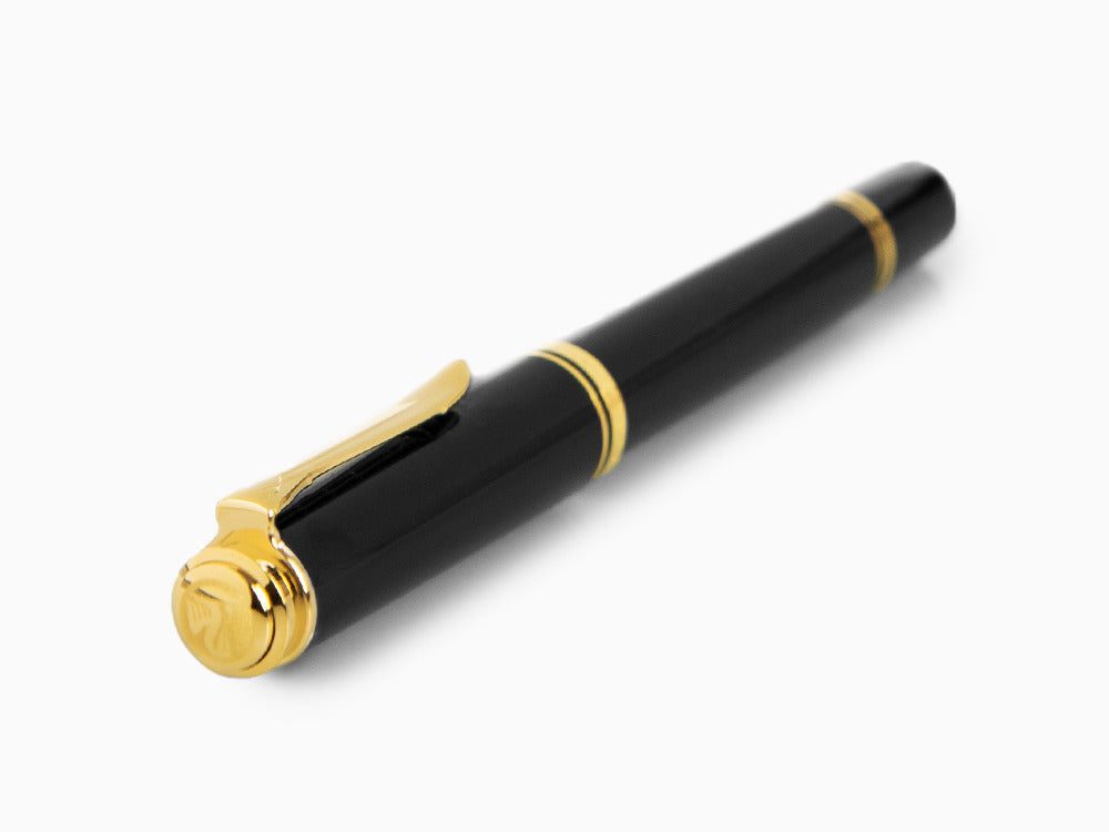 Roller Pelikan R400, Resina Negra, Adornos en oro, 987958