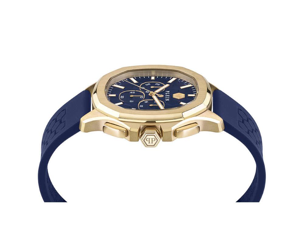 Reloj de Cuarzo Philipp Plein 44 mm, PVD Oro, Azul, Cristal mineral, PWSAA0323