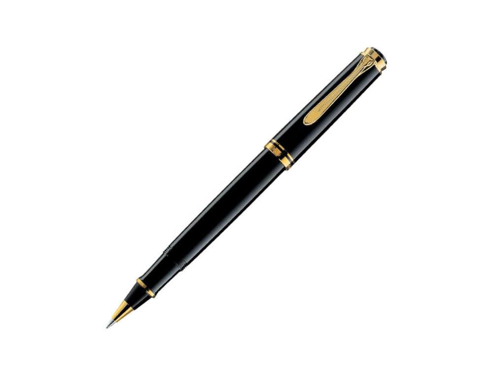 Roller Pelikan R400, Resina Negra, Adornos en oro, 987958