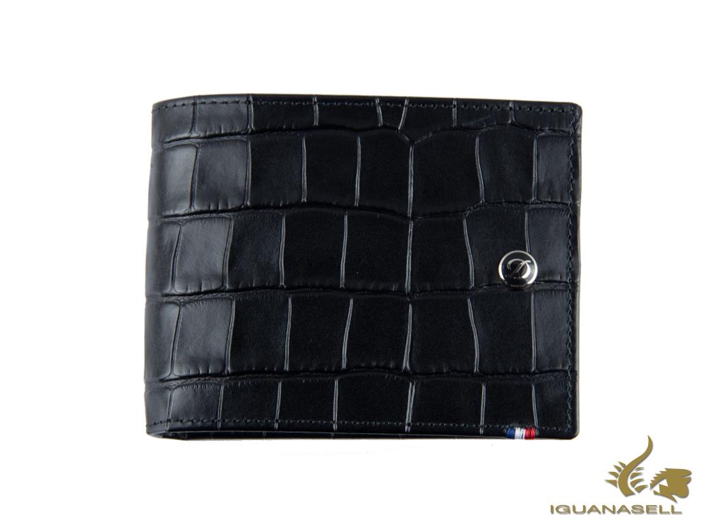 Cartera S.T. Dupont Line D Croco Dandy, Negro, Piel, 6 Tarjetas, 180060