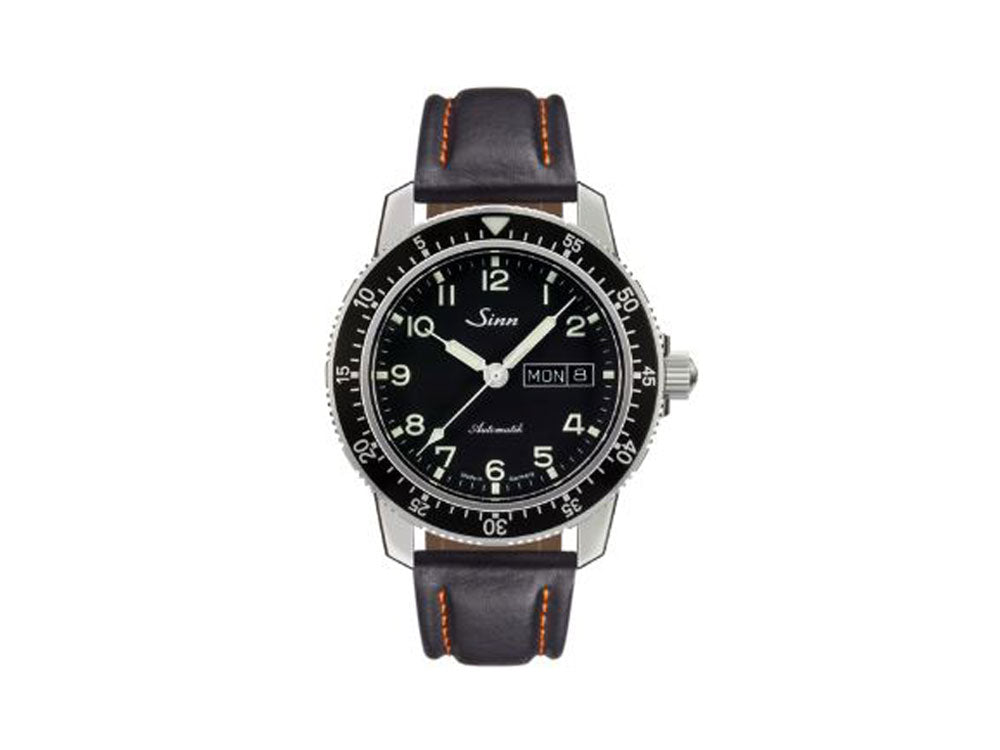 Reloj Automático Sinn 104 St Sa A, 41 mm, Negro, Correa de piel, 104.011 LB126