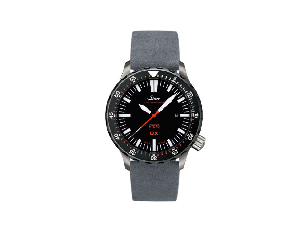 Reloj de Cuarzo Sinn UX SDR, 44mm, 500 atm, Negro, Correa de piel, 403.050 LB163