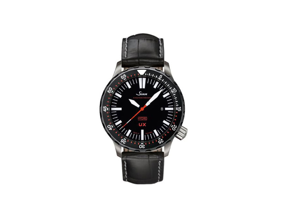 Reloj de Cuarzo Sinn UX SDR, 44mm, 500 atm, Negro, Correa de piel, 403.050 LB6