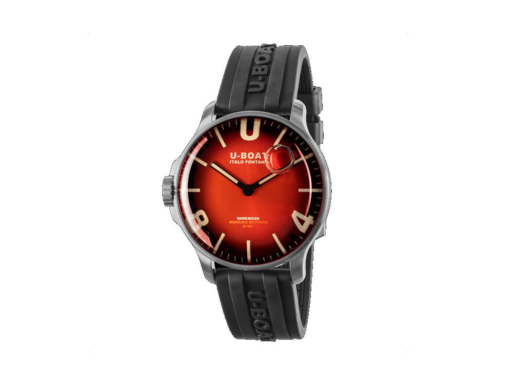 Reloj de Cuarzo U-Boat Capsoil Darkmoon Soleil Red SS, 44 mm, 8701