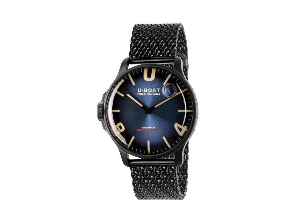 Reloj de Cuarzo U-Boat Capsoil Darkmoon Soleil Blue IP, Azul, 44 mm, 8700/MT