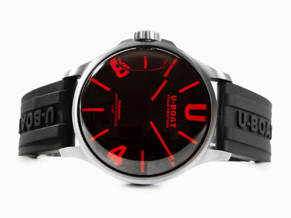 Reloj de Cuarzo U-Boat Capsoil Darkmoon Glass, SS, 40 mm, Rojo, 9305