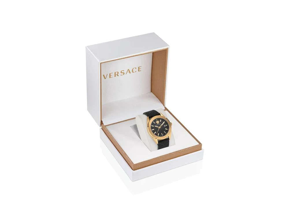 Reloj de Cuarzo Versace V-Code, Negro, 42 mm, Cristal de Zafiro, VE6A00223