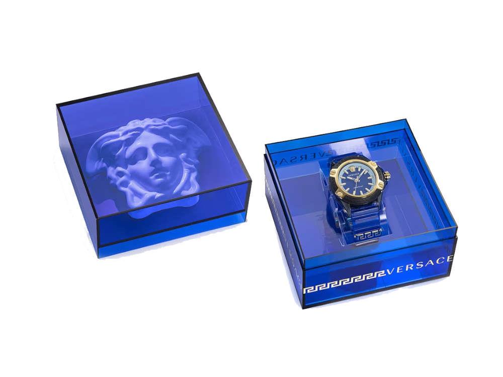 Reloj de Cuarzo Versace Icon Active Indiglo, Policarbonato, 43mm, VE6E00323