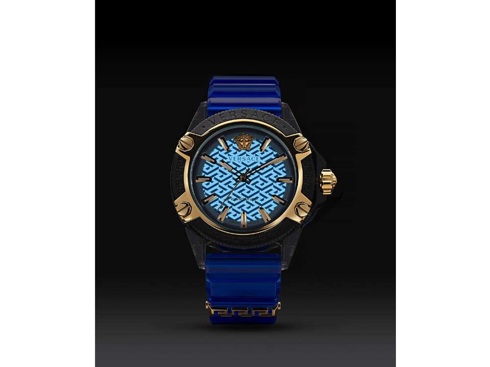 Reloj de Cuarzo Versace Icon Active Indiglo, Policarbonato, 43mm, VE6E00323