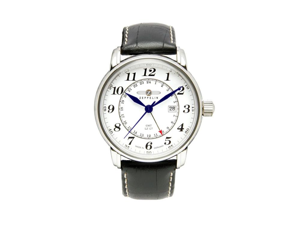 Reloj de Cuarzo Zeppelin LZ 127 Graf Zeppelin, Blanco, 42 mm, GMT, 7642-1