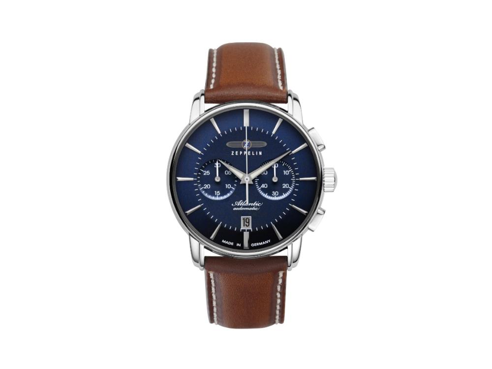 Reloj Automático Zeppelin Atlantic, Azul, 42 mm, Correa de piel, 8422-3