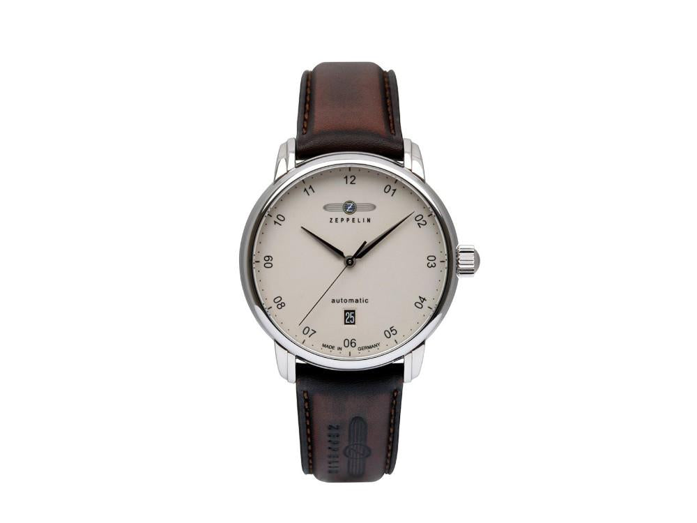 Reloj Automático Zeppelin Captain Line, Beige, 41 mm, Correa de piel, 8652-5