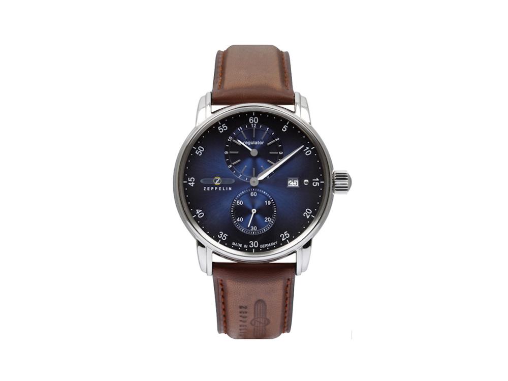 Reloj Automático Zeppelin Captain Line, Azul, 43 mm, Día, Correa de piel, 8622-3