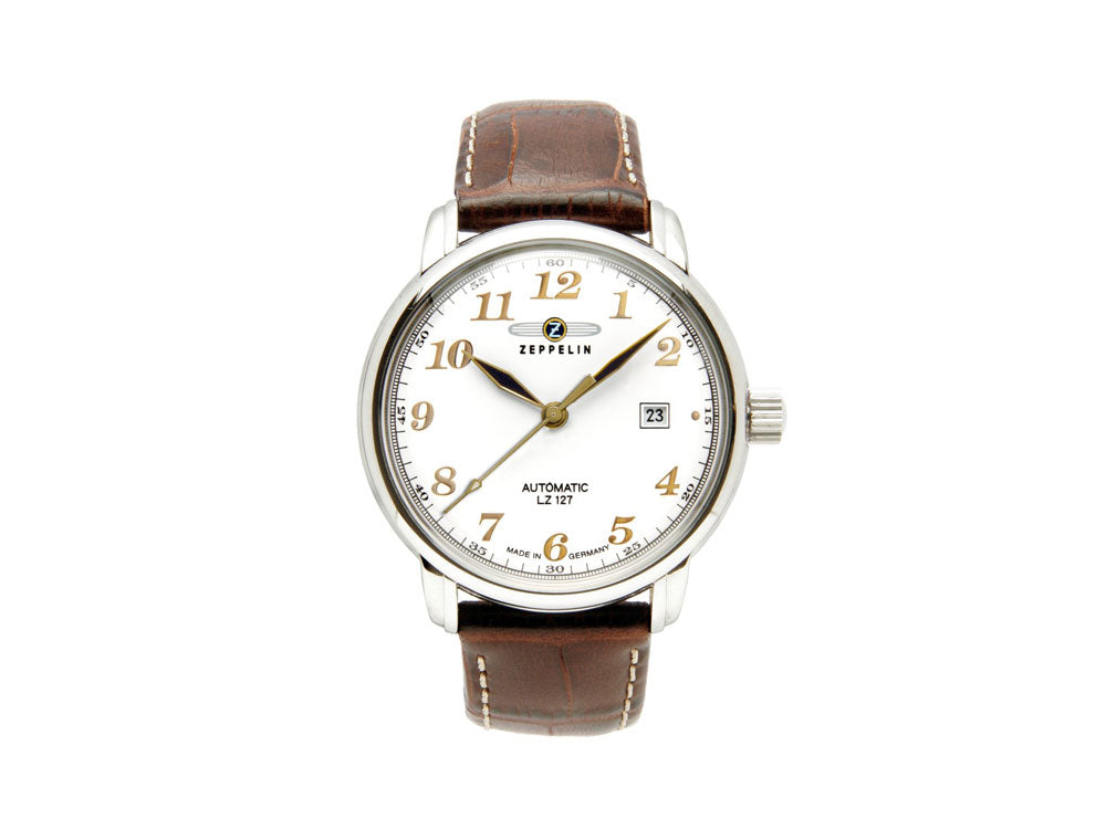 Reloj Automático Zeppelin LZ 127 Graf Zeppelin, Blanco, 41 mm, Día, 7656-1